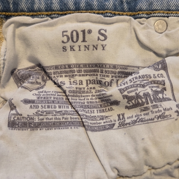 Levi's Sky Blue 501 Jeans - Picture 9 of 9
